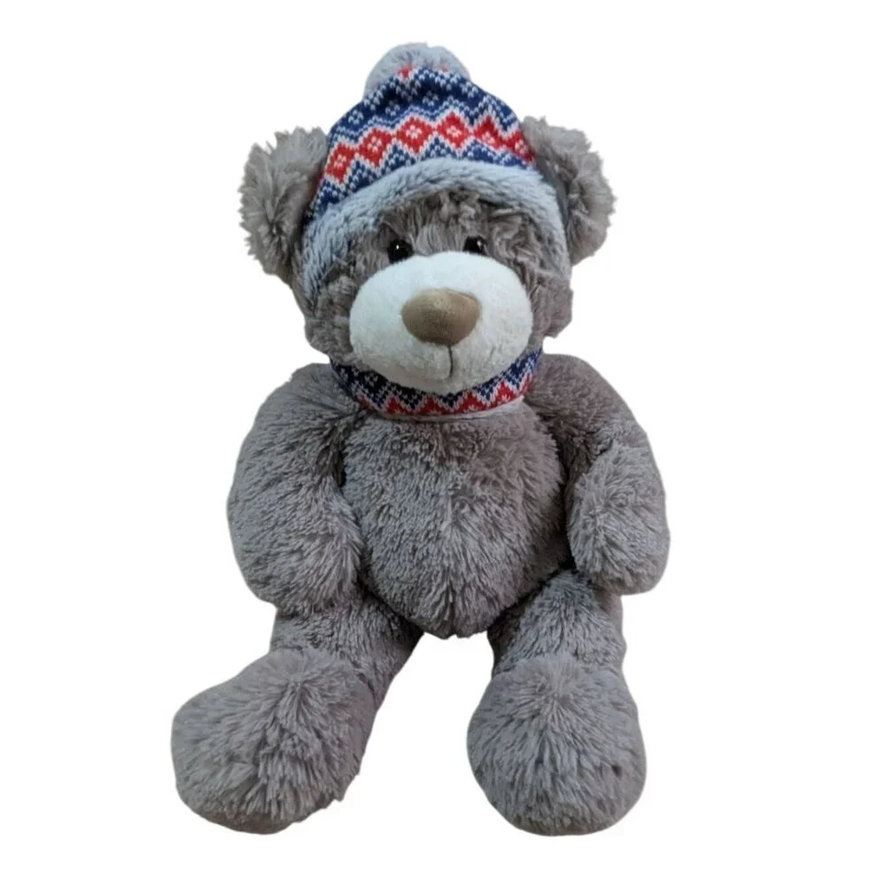 Gentle Treasures Teddy‎ Bear Plush Toy Blue Red Hat 18